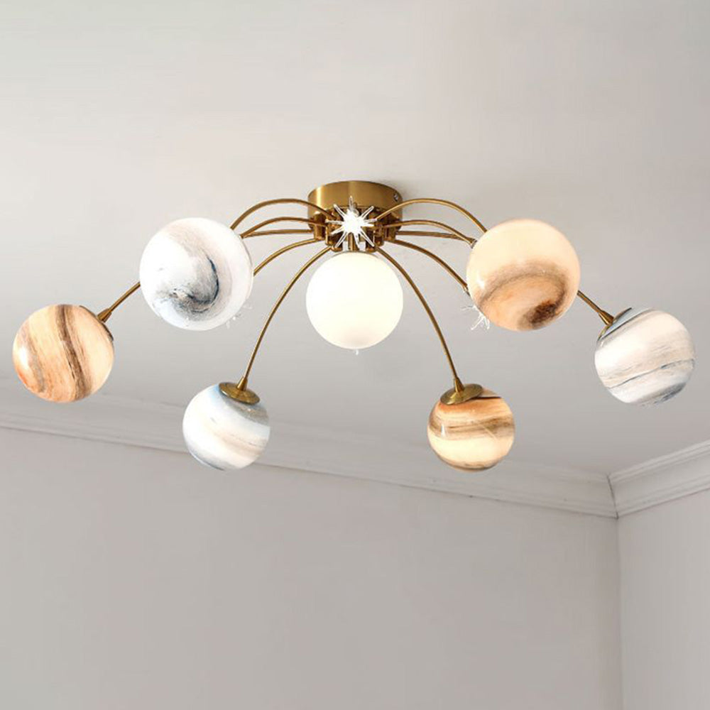 Aria Modern Planet Flush Mount Ceiling Light, Living Room | Fioriscas