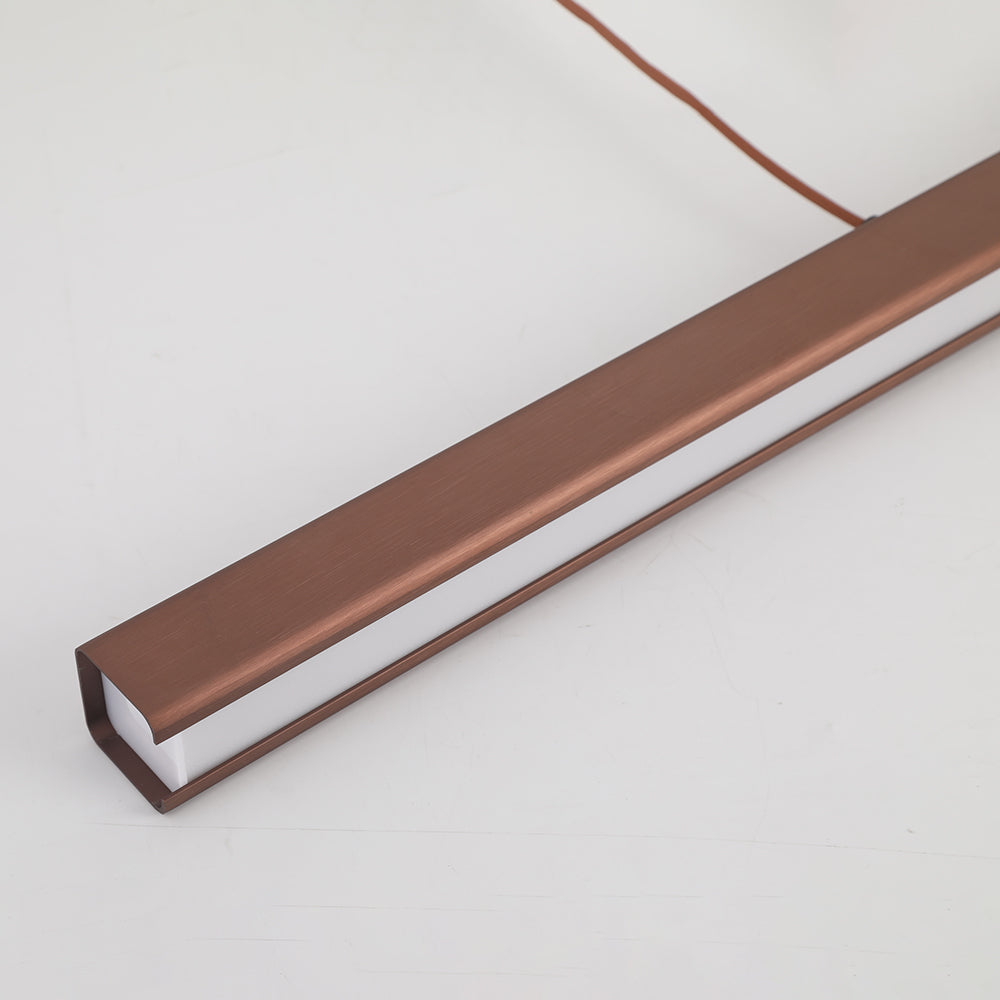 Lampa wisząca LED Nexis z liniową ramą, czarno-brązowe wykończenie