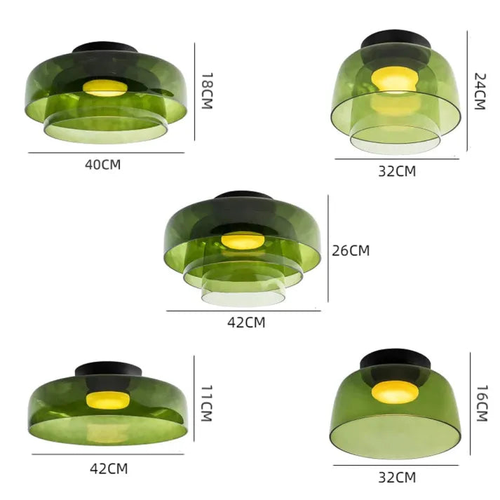 Handgefertigte Glasdeckenleuchte, nordisches Lumenweave-Design mit mehreren Ebenen