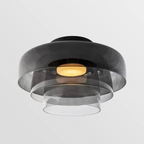 Handgefertigte Glasdeckenleuchte, nordisches Lumenweave-Design mit mehreren Ebenen