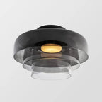 Handgefertigte Glasdeckenleuchte, nordisches Lumenweave-Design mit mehreren Ebenen