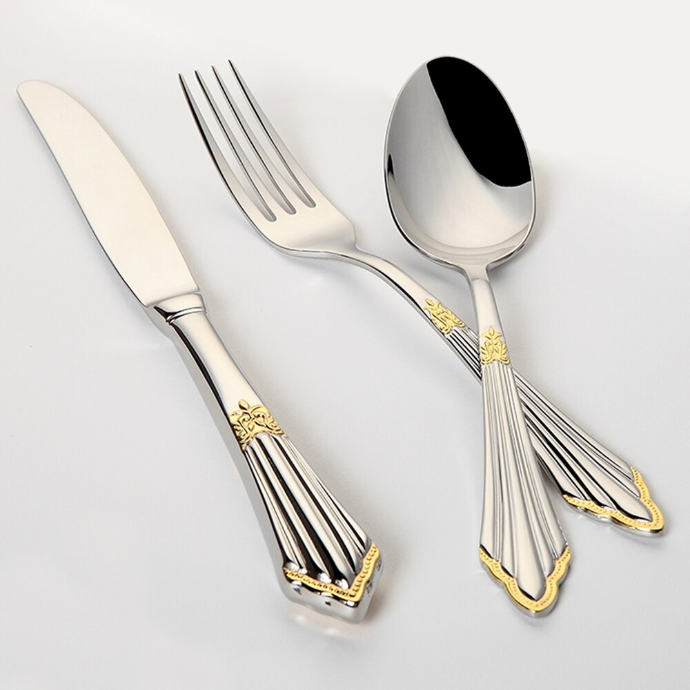 Gold-Tone Cutlery Set, Aurelia Handcrafted 18/10 Stainless Steel