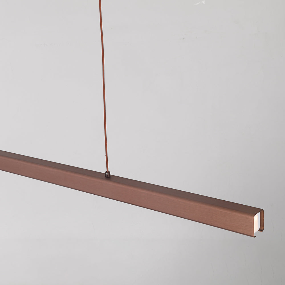 Lampa wisząca LED Nexis z liniową ramą, czarno-brązowe wykończenie