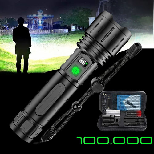 Torcia tattica AstraForge Titan, ricaricabile, LED da 100.000 lumen