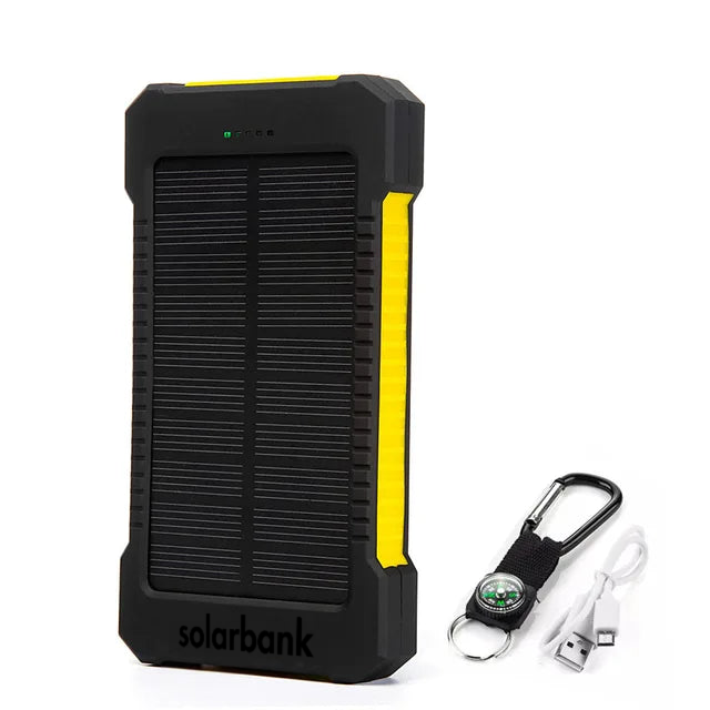 SolarPulse 20000 mAh solcelle-powerbank med LED-lommelygte