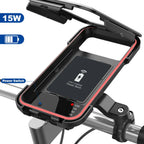 NovaTrail-cykeltelefonholder med vandtæt etui og 15 W trådløs powerbank