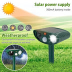 Solar-Powered Ultrasonic Animal Deterrent for Foxes, Cats & Birds