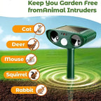Solar-Powered Ultrasonic Animal Deterrent for Foxes, Cats & Birds