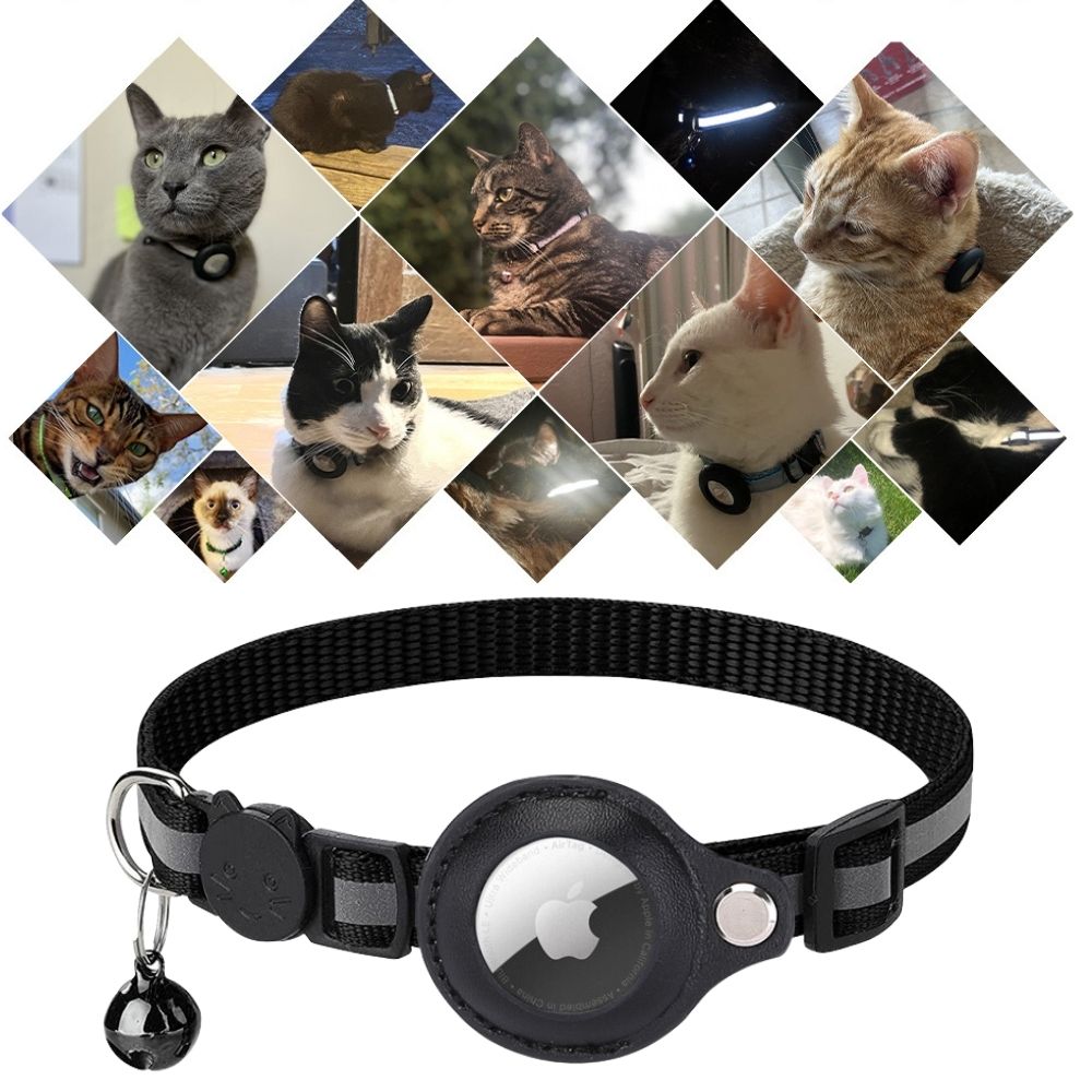 Asterra Reflective Cat Collar with GPS Tracker Mount, Quick-Release