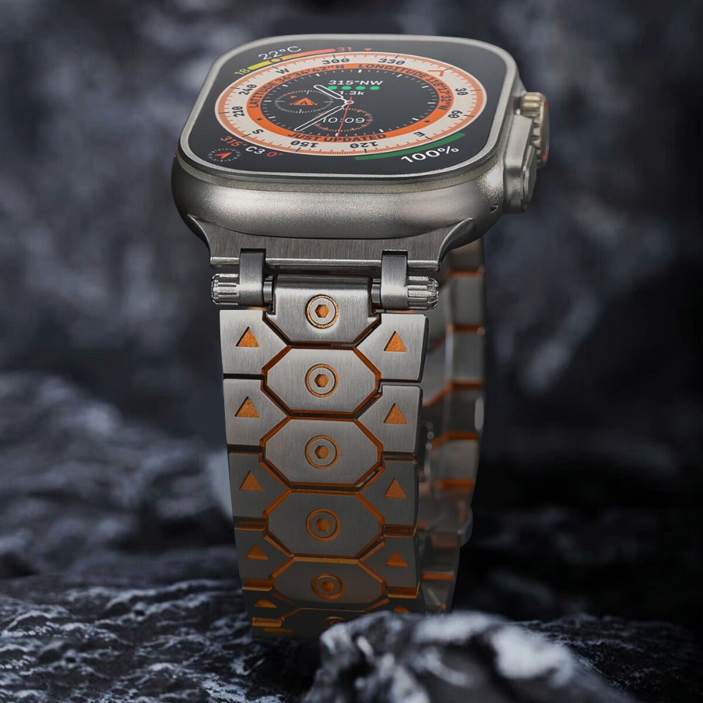 Vantira FusionX Titanium Apple Watch-rem, sekskantet led-design