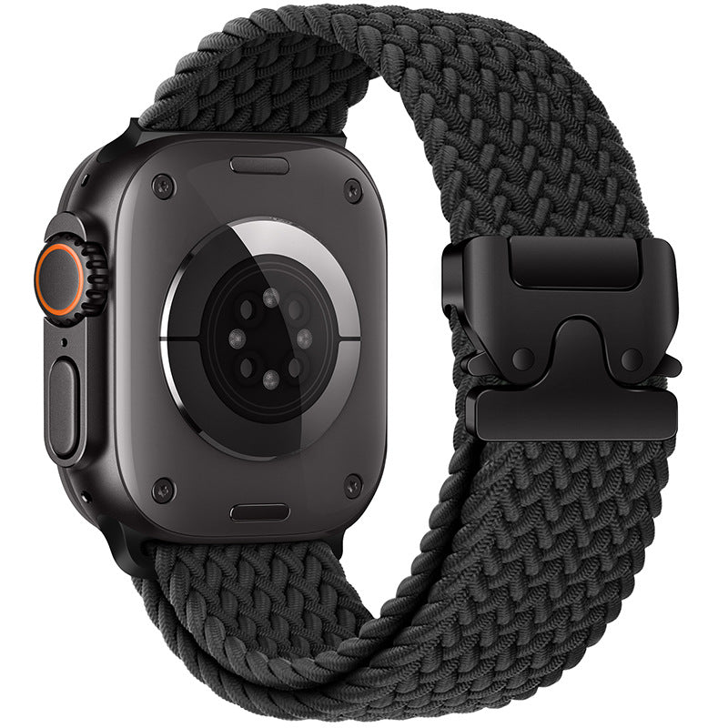 Cinturino intrecciato in nylon per Apple Watch con fibbia paracadute