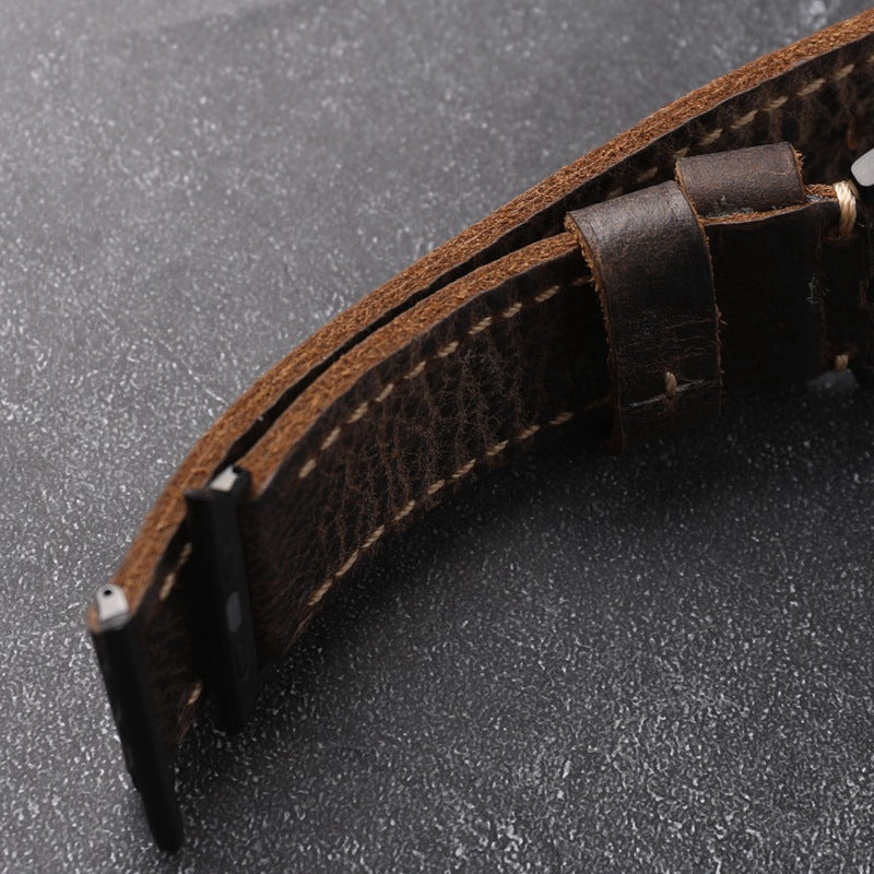 Watch Band For Apple Watch, First-Grain Cowhide Leather, Handmade