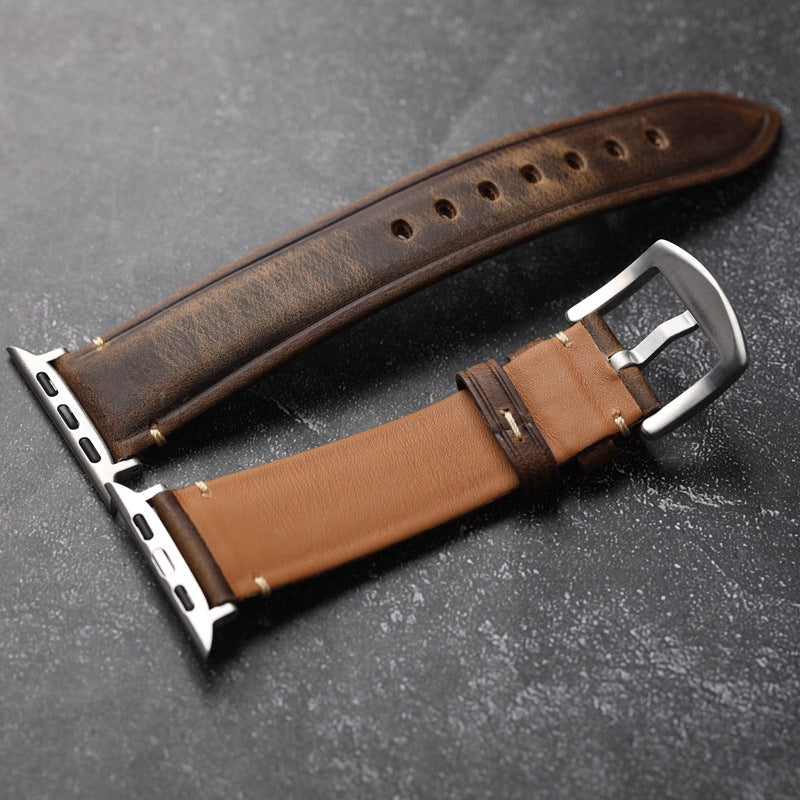 Cinturino per Apple Watch, Vellaro Rustic in pelle italiana pieno fiore