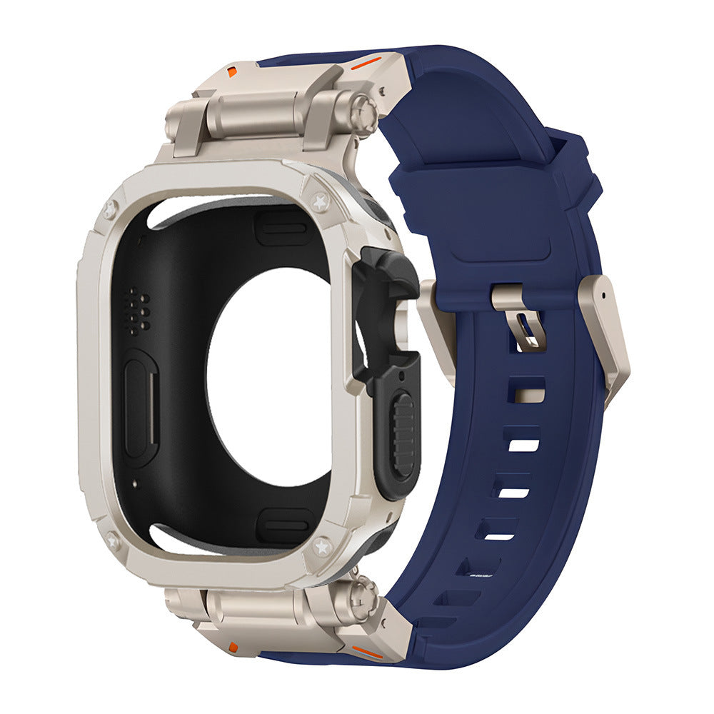 Banda de goma fluorescente resistente RavenTac con estuche 2 en 1 para Apple Watch