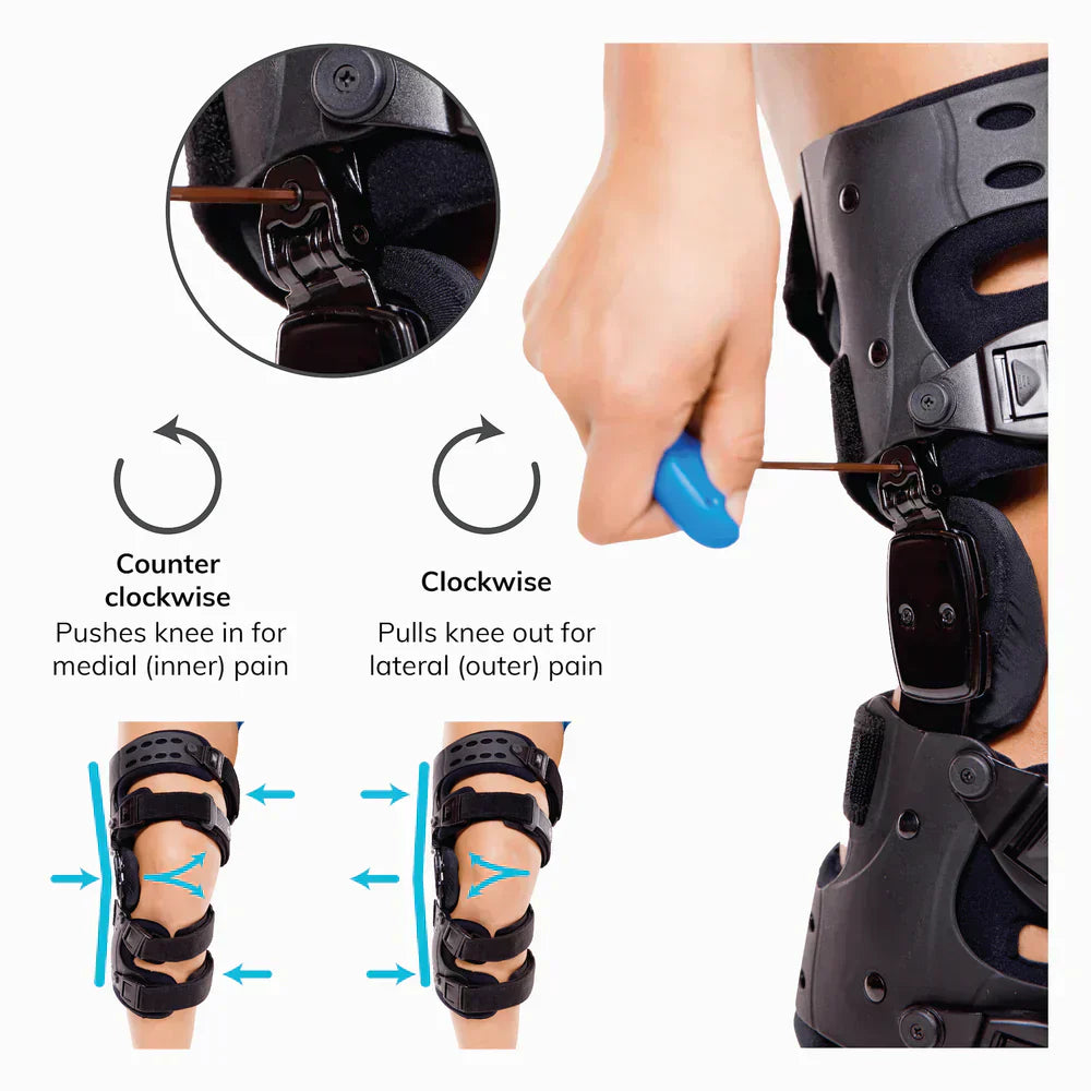Tutore ArthroEase di scarico mediale-laterale per alleviare il dolore al ginocchio