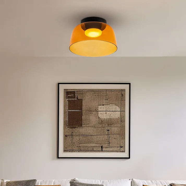 Handgefertigte Glasdeckenleuchte, nordisches Lumenweave-Design mit mehreren Ebenen