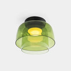 Handgefertigte Glasdeckenleuchte, nordisches Lumenweave-Design mit mehreren Ebenen