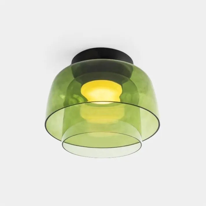 Handgefertigte Glasdeckenleuchte, nordisches Lumenweave-Design mit mehreren Ebenen