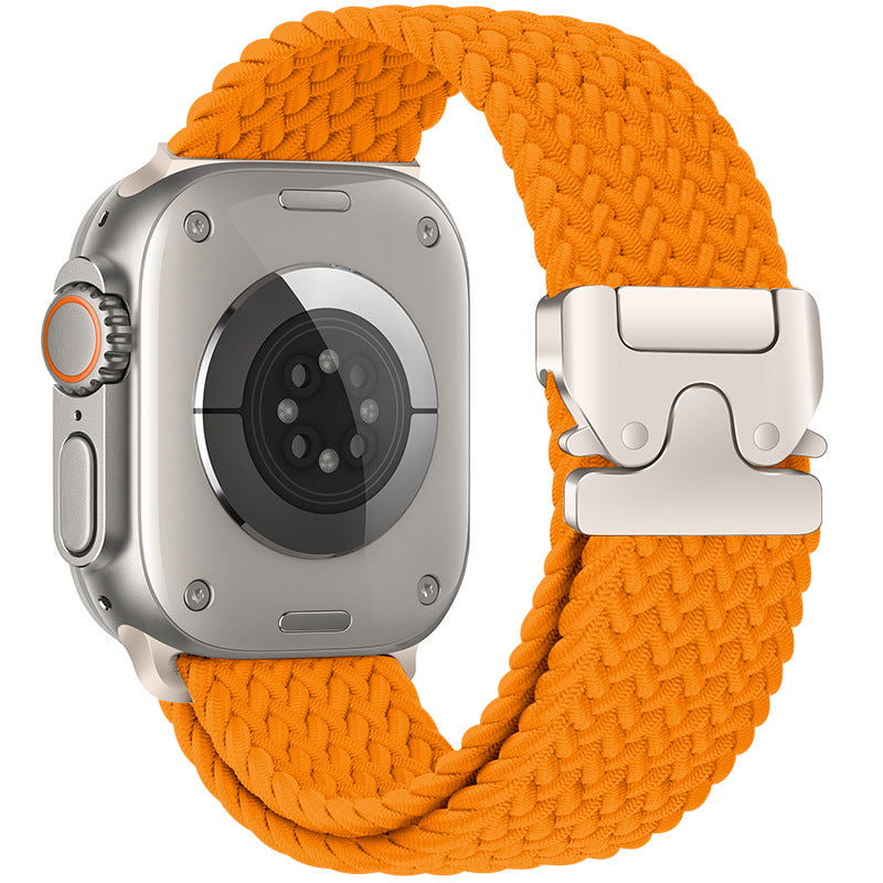 Cinturino intrecciato in nylon per Apple Watch con fibbia paracadute