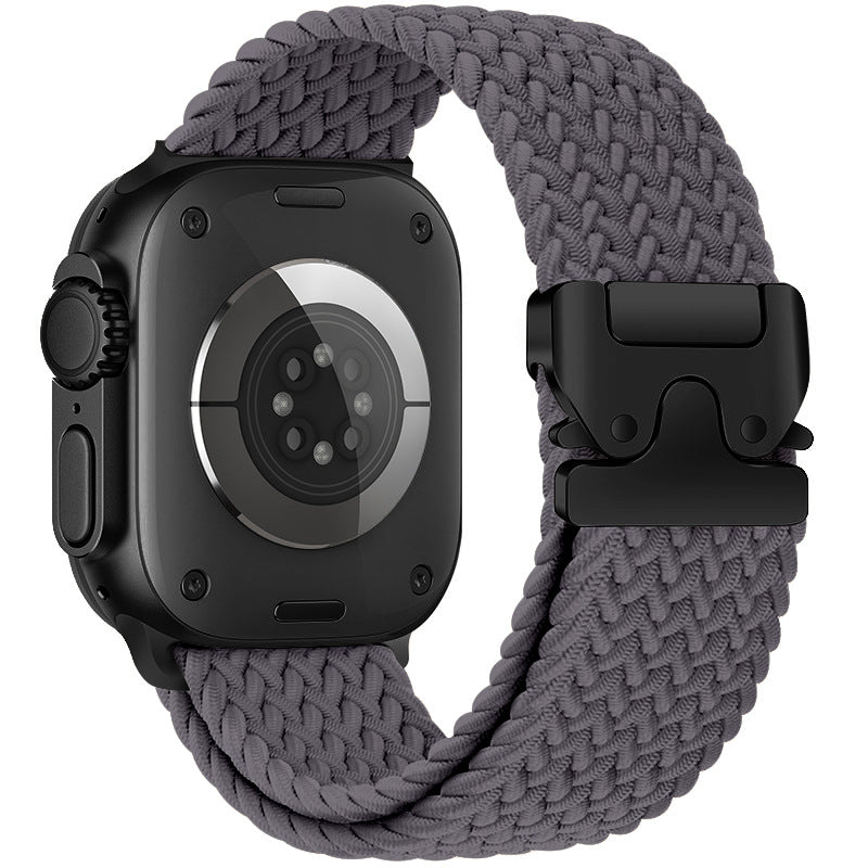 Cinturino intrecciato in nylon per Apple Watch con fibbia paracadute