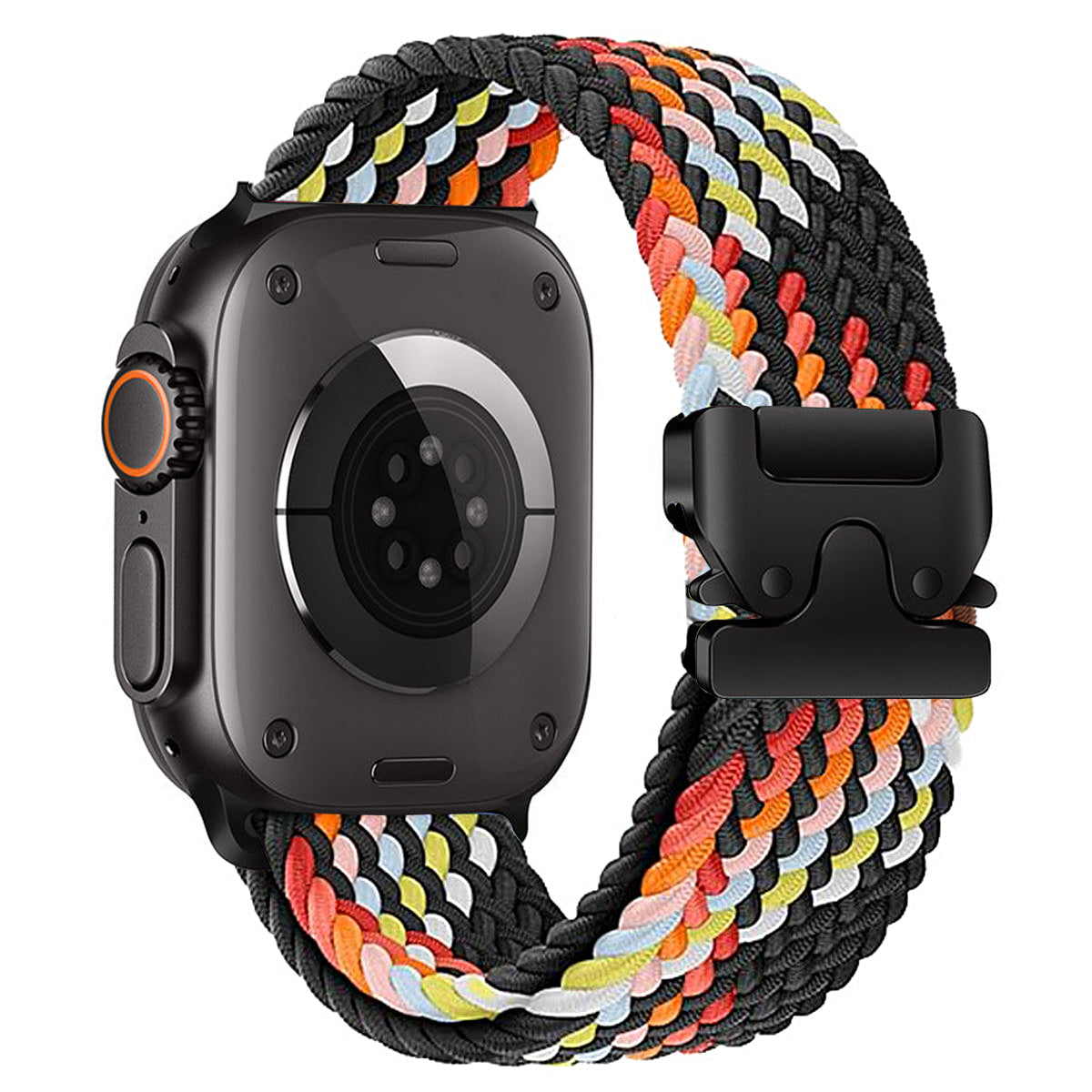 Cinturino intrecciato in nylon per Apple Watch con fibbia paracadute