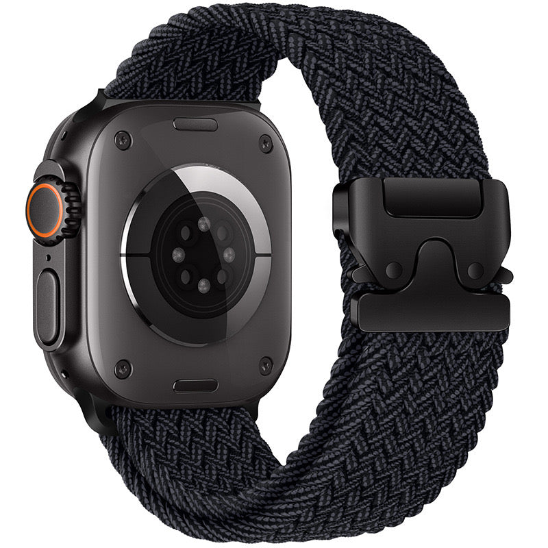 Cinturino intrecciato in nylon per Apple Watch con fibbia paracadute
