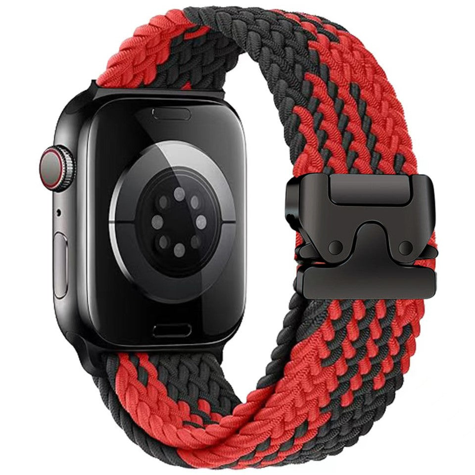 Cinturino intrecciato in nylon per Apple Watch con fibbia paracadute