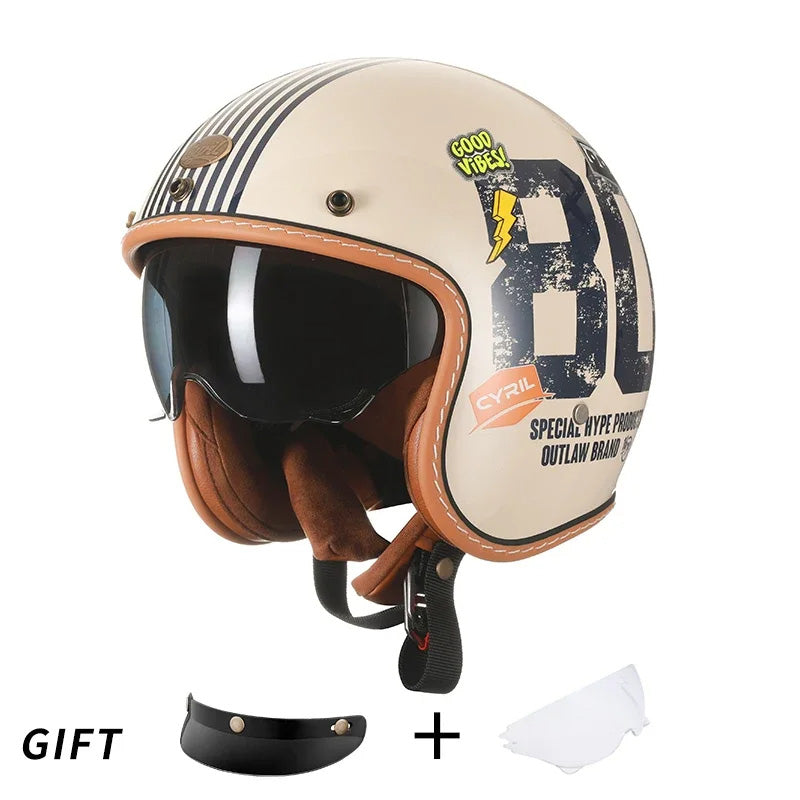 Open Face Motorcycle Helmet, LumaNova Pro, DOT & ECE Certified