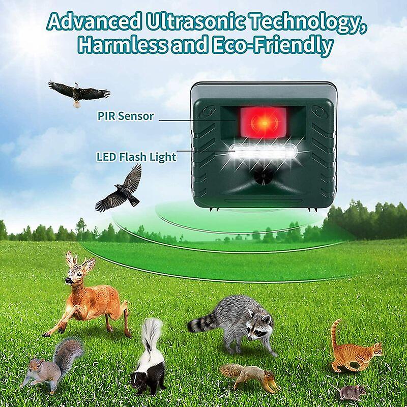 Disuasor ultrasónico solar contra aves y pájaros carpinteros para jardines