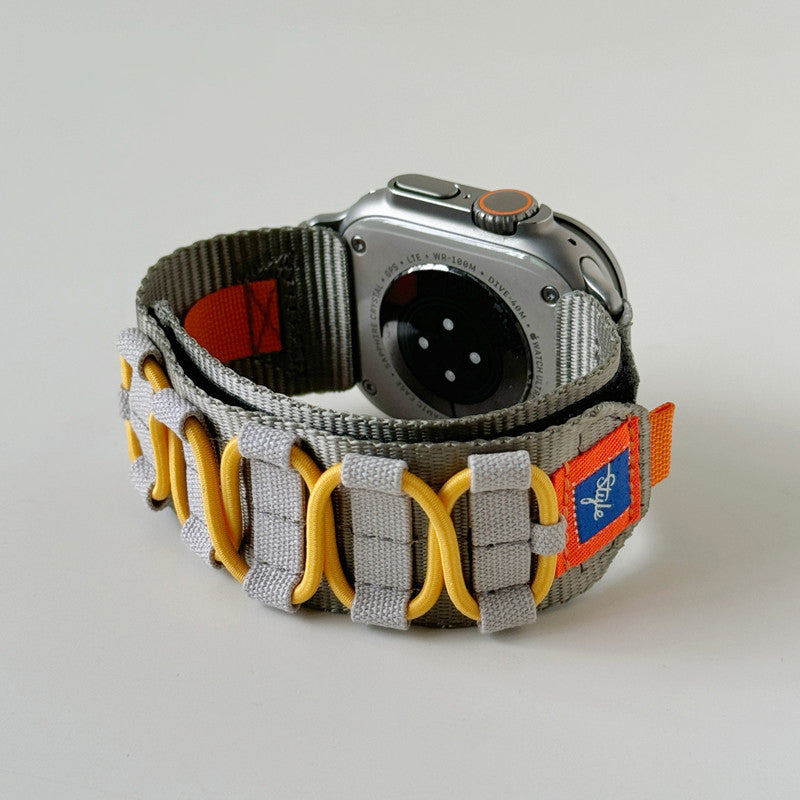 Kirra vævet nylonrem til Apple Watch, justerbar stållug-rem