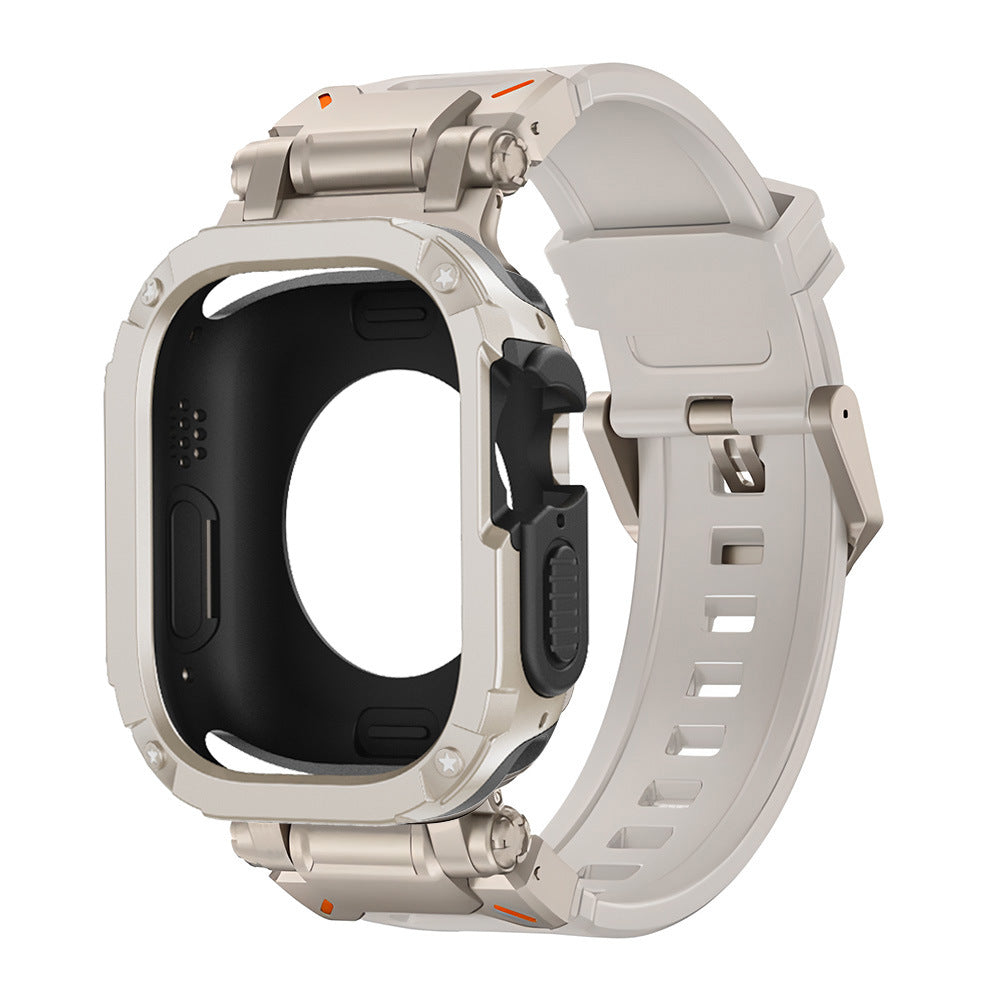 Banda de goma fluorescente resistente RavenTac con estuche 2 en 1 para Apple Watch