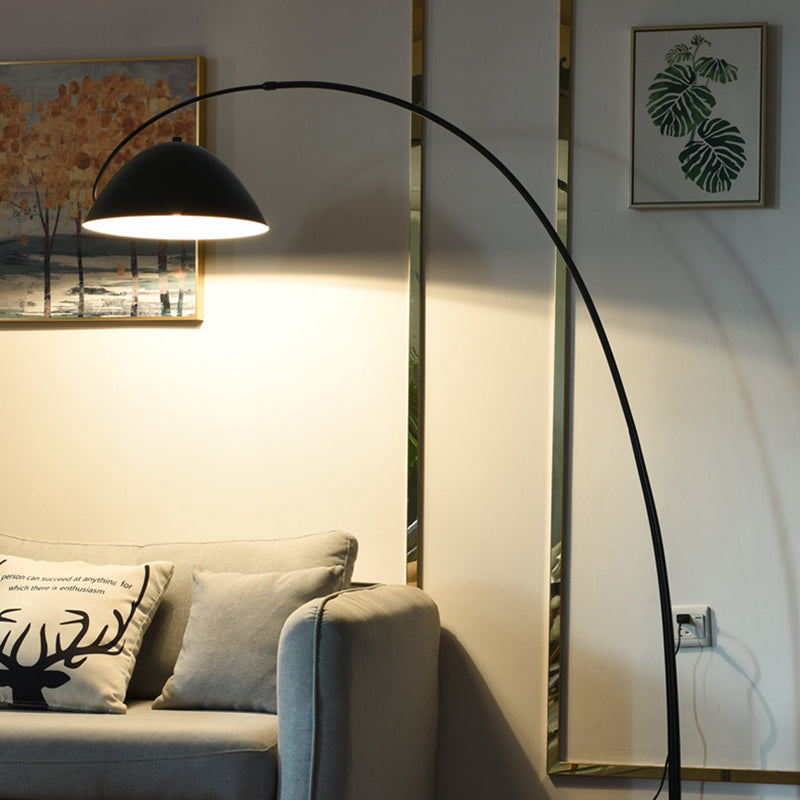 Avi Modrn Fishing Rod Metal Floor Lamp, Black | Fioriscas