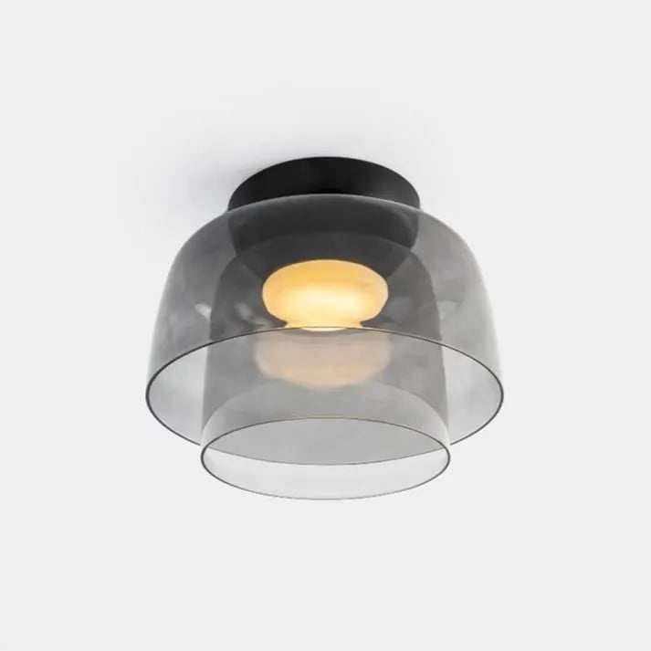 Handgefertigte Glasdeckenleuchte, nordisches Lumenweave-Design mit mehreren Ebenen