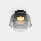 Handgefertigte Glasdeckenleuchte, nordisches Lumenweave-Design mit mehreren Ebenen