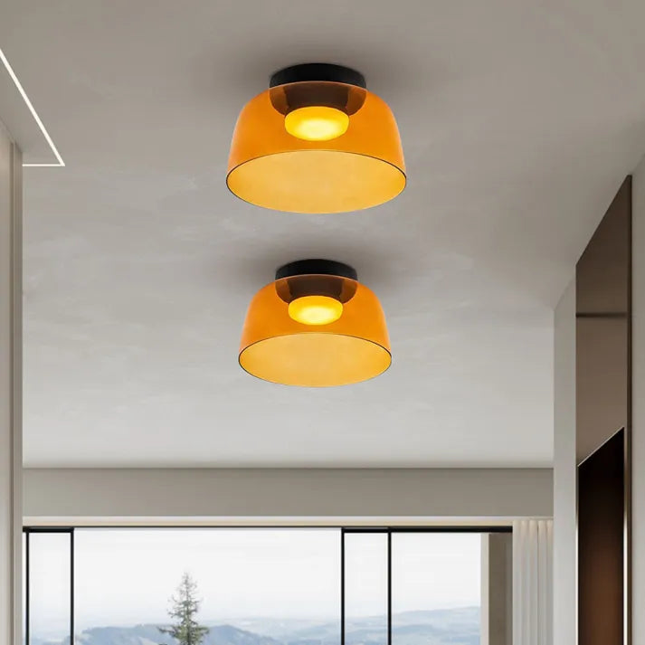 Handgefertigte Glasdeckenleuchte, nordisches Lumenweave-Design mit mehreren Ebenen