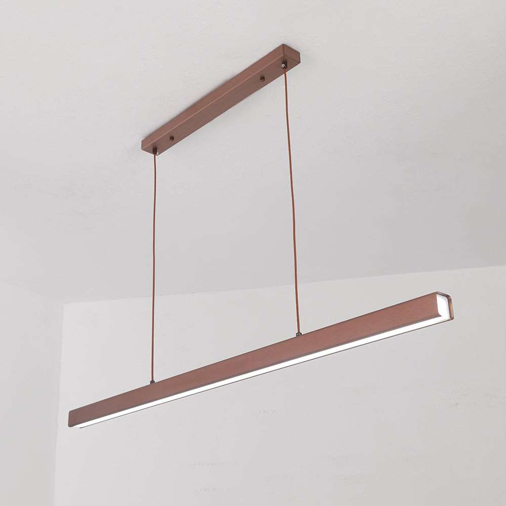 Lampa wisząca LED Nexis z liniową ramą, czarno-brązowe wykończenie