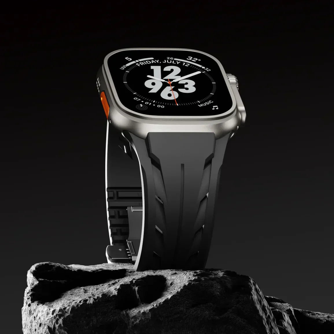 Apple Watch-rem, Liora FKM gummirem med sommerfuglelås