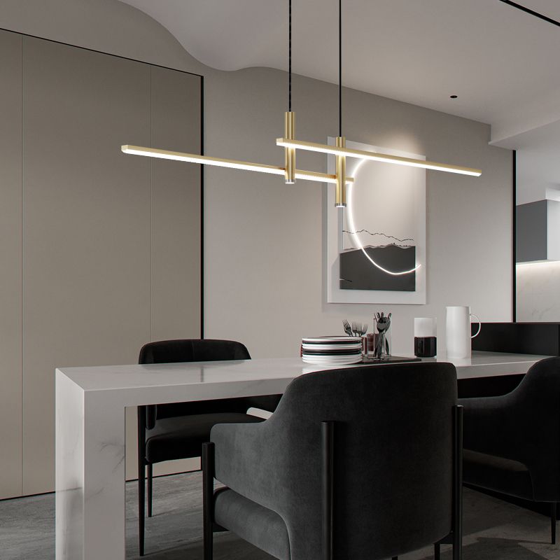 Pendant Light With A Linear Silhouette, Nexa LED Dining Fixture