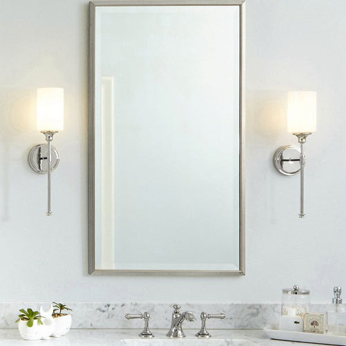 Arisha Milky Glass Mirror Front Vanity Wall Lamp, 2 Colour | Fioriscas