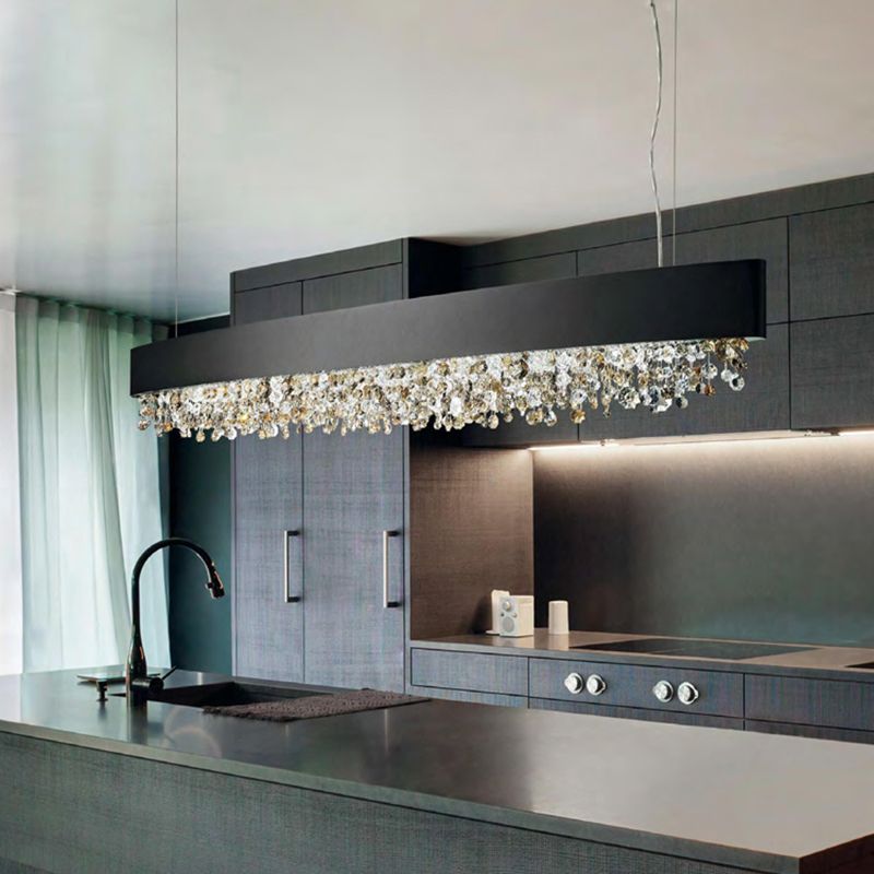 Kristy Modern Crystal Pendant Light Black/White/Brown/Gold | Fioriscas