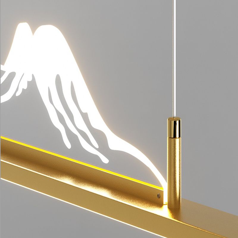 Arisha Designer Mountain Shape LED Pendant Light, Black/Gold | Fioriscas