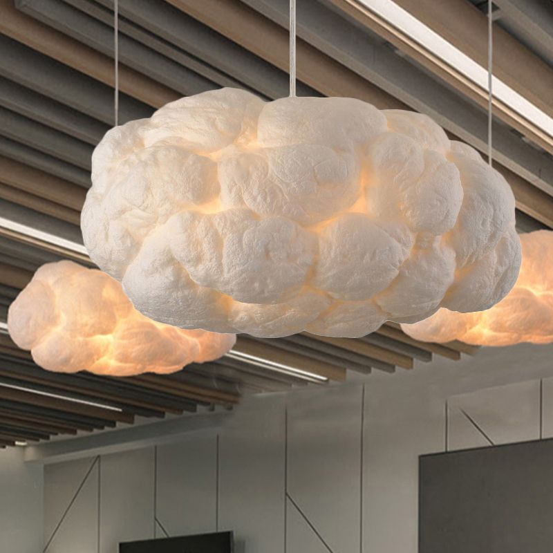 Lampa wisząca, biały akrylowy klosz w kształcie chmury, zintegrowany LED, LumaCloud