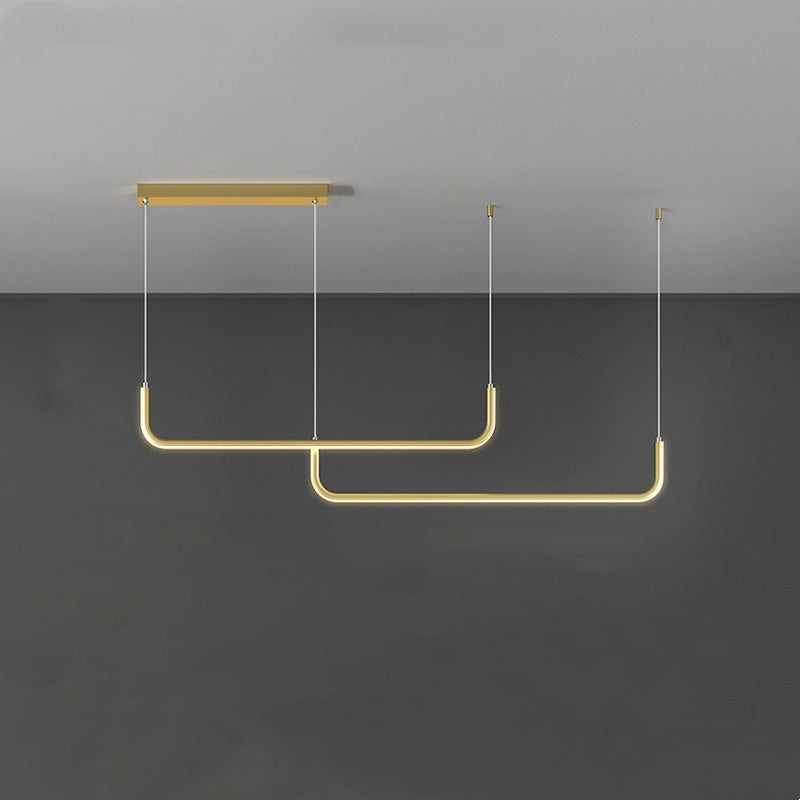 EdgeGlow pendellampe i metall og silikon, to LED-hoder, 90–150 cm