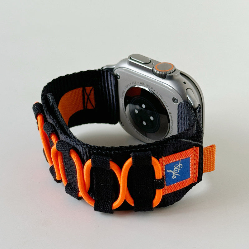 Kirra vævet nylonrem til Apple Watch, justerbar stållug-rem