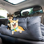 Cama-asiento de coche para perros con arnés de seguridad y bordes elevados, para perros medianos y grandes