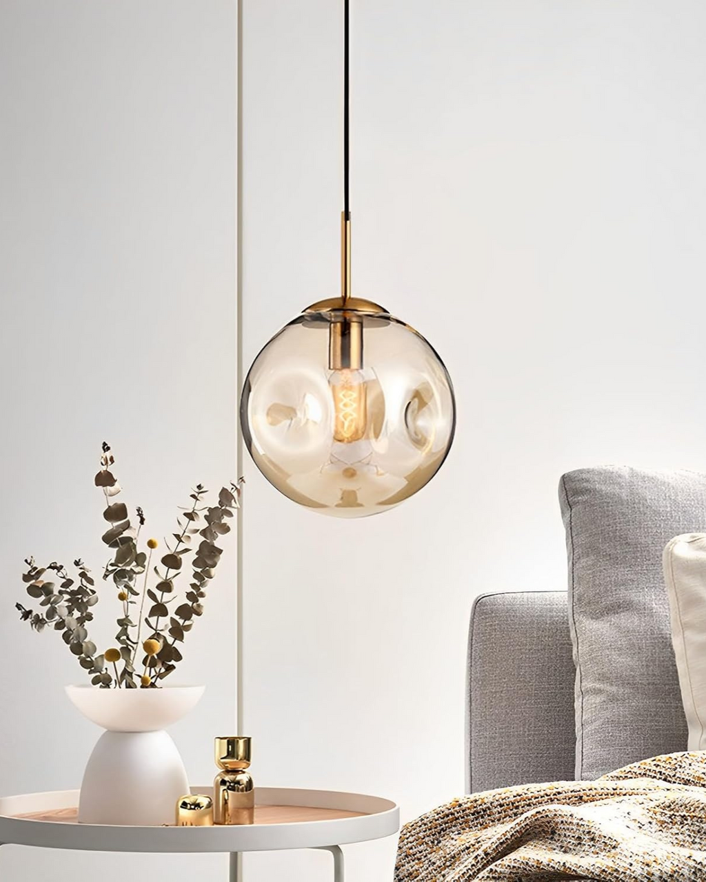 Lampa wisząca VeraLux Vintage-Glow, przyciemniane szkło, sześć wariantów kolorystycznych