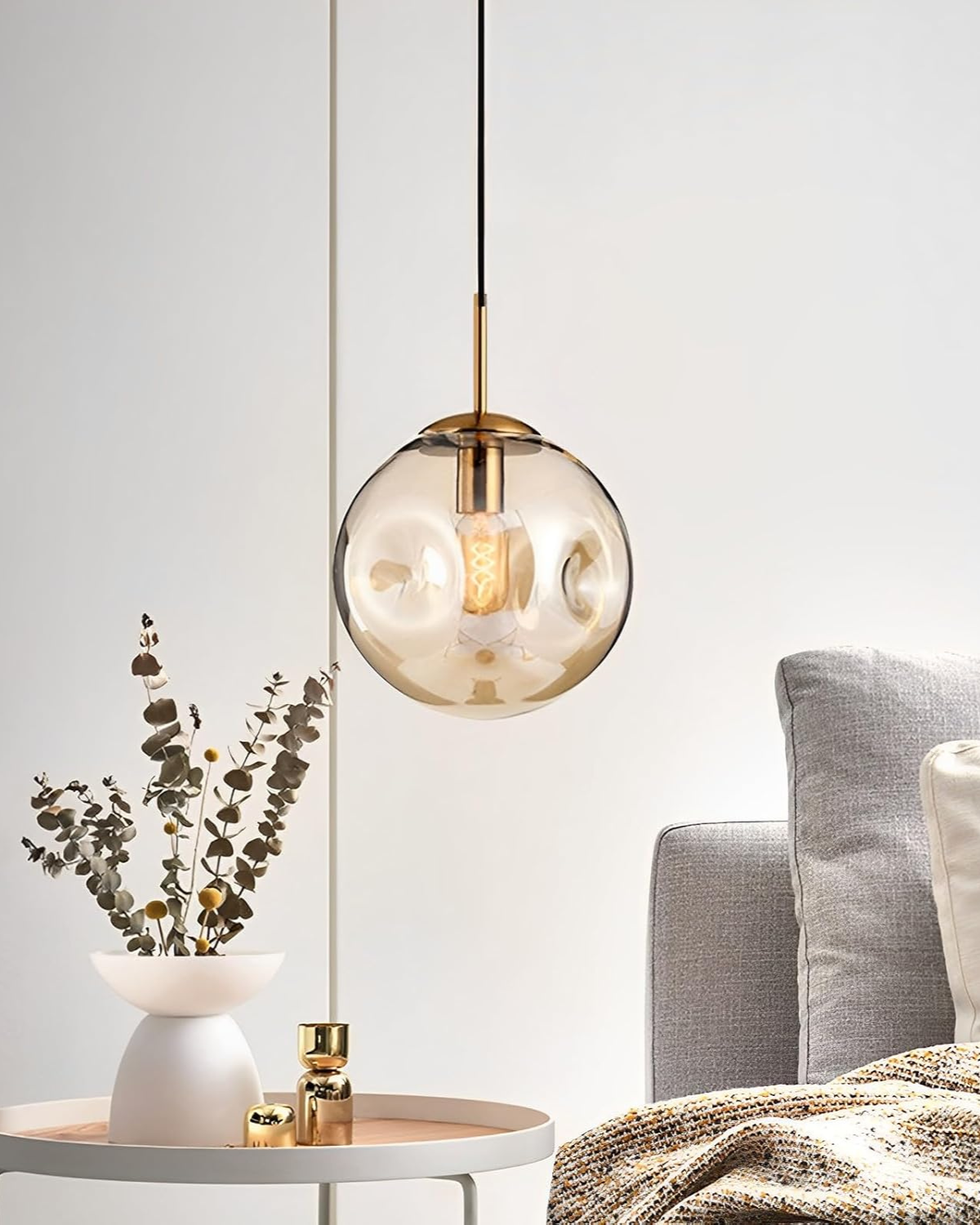 Lampa wisząca VeraLux Vintage-Glow, przyciemniane szkło, sześć wariantów kolorystycznych