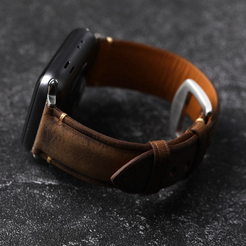 Cinturino per Apple Watch, Vellaro Rustic in pelle italiana pieno fiore