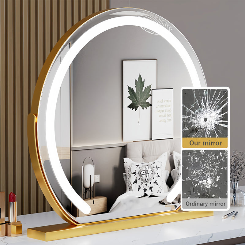 מראת איפור עגולה Luminara עם תאורת LED מתכווננת באמצעות מגע
