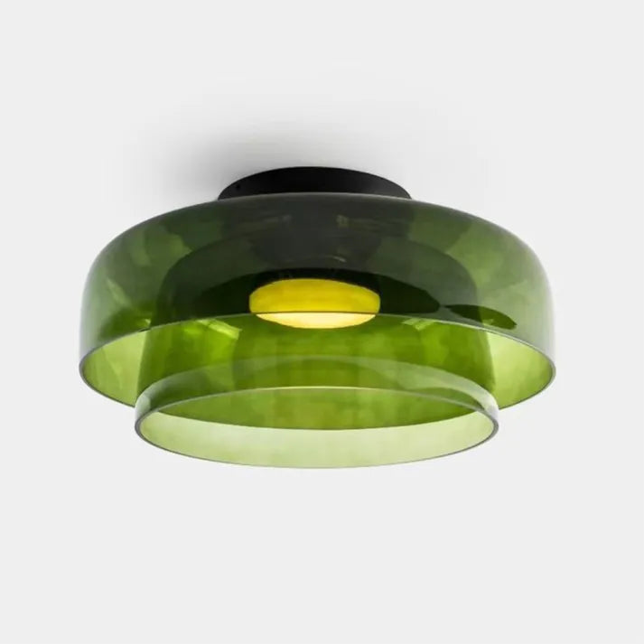 Handgefertigte Glasdeckenleuchte, nordisches Lumenweave-Design mit mehreren Ebenen